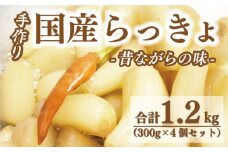 国産 らっきょ 合計 1.2kg （ 300g × 4個 セット ） 12000円 手作り らっきょう 漬物 おつけもの 発酵食品 昔ながらの ピクルス ふるさとの味 野菜 国産 お酢 常備 保存 無添加 産地直送 農家直送 数量限定 期間限定 シャキシャキ 食感 歯ごたえ 晩酌 料理 アレンジ タルタルソース 小分け ギフト お取り寄せ 贈り物 愛媛県産 愛南町産 愛媛県 愛南町 ささなピクルス