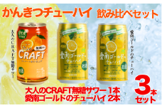 柑橘チューハイ 飲み比べセット サワー 1本 チューハイ 2本 計3本 350ml 大人のCRAFT無糖サワー 愛南ゴールドチューハイ 飲み比べ チューハイ サワー 詰め合わせ お試し 試供品 5000円 少量 柑橘 酒 アルコール 無糖  酎ハイ クラフトサワー 河内晩柑 果実 フルーツ  愛南ゴールド アシード アスター 缶 愛媛県 愛南町 うさぎ堂