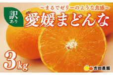 訳あり 愛媛 まどんな 3kg みかん 家庭用 サイズミックス 12000円 愛果28号 紅まどんな 同品種 あいか アイカ 高級 人気 ブランド 柑橘 果物 フルーツ 数量限定 期間限定 産地直送 国産 農家直送 わけあり 特産品 お取り寄せ mikan 蜜柑 ミカン マドンナ スマイルカット 甘い おいしい ゼリー ぷるぷる 吉田農園 愛南町 愛媛県