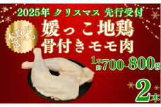 【 2025年 クリスマス 先行予約 】 本数 が 選べる 媛っこ地鶏 骨付きもも肉 ( 2本 )  1本 700g ~ 800g 地鶏 媛っこ地鶏  鶏肉 鳥肉 肉 チキン もも肉 クリスマス 愛媛県 愛南町 ローカルスタンダード