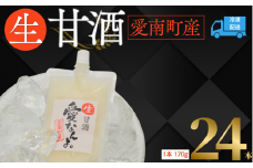 生甘酒 ( 170g × 24 本 ) 20000円 甘酒 あまざけ あま酒 米 パウチ 非加熱 冷凍 酵素 ビタミン 自然 腸内環境 170g 持ち運び 片手 手軽 夏バテ 冷え 冷え性 栄養 栄養補給 発酵食品 健康 アミノ酸 美容 美容効果  おいしい 爽やか スッキリ すっきり プレゼント ダイエット 美肌 美髪 便秘 愛南 無添加 愛南町 愛なんよ