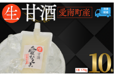 生甘酒 ( 170g × 10 本 ) 10000円 甘酒 あまざけ あま酒 米 パウチ 非加熱 冷凍 酵素 自然 腸内環境 170g 持ち運び 片手 手軽 夏バテ 冷え 冷え性 栄養 栄養補給 発酵食品 健康 アミノ酸 ビタミン 美容 美容効果  おいしい 爽やか スッキリ すっきり プレゼント ダイエット 美肌 美髪 便秘 愛南 無添加 愛南町 愛なんよ