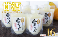 愛南ゴールド 入り 甘酒 ( 170g × 16 本 ) 20000円 あまざけ あま酒 河内晩柑 米 パウチ 170g 持ち運び 片手 手軽 夏バテ 冷え 冷え性 栄養 栄養補給 発酵食品 健康 アミノ酸 ビタミン 美容 美容効果  おいしい 爽やか スッキリ すっきり プレゼント 贈答 贈答用 ダイエット 美肌 美髪 便秘 愛南 無添加 愛南町 愛なんよ