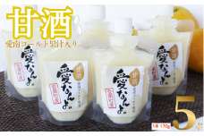 愛南ゴールド 入り 甘酒 ( 170g × 5 本 ) 7000円 あまざけ あま酒 河内晩柑 米 パウチ 170g 持ち運び 片手 手軽 夏バテ 冷え 冷え性 栄養 栄養補給 発酵食品 健康 アミノ酸 ビタミン 美容 美容効果  おいしい 爽やか スッキリ すっきり プレゼント 贈答 贈答用 ダイエット 美肌 美髪 便秘 愛南 無添加 愛南町 愛なんよ