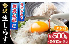 高知産「生シラス」イワシ稚魚約100g×5パック入り (タレ付) [ATBX003]