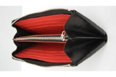 サメ革 L型ファスナー 長財布 /シック さいふ 財布 黒 ブラック 本格レザー 革財布 【革職人TOSHI】 [ATDZ006]