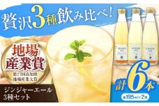 ジンジャーエール3種6本セット / 土佐生姜 スパークリング ジンジャーエール 爽やか【はるのTERRACE】 [ATAV004]