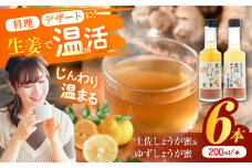 土佐しょうが蜜・ゆずしょうが蜜6本セット/ 土佐生姜 ほっこりジンジャー【はるのTERRACE】 [ATAV011]