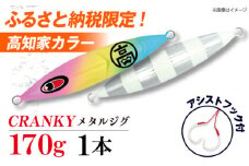 【メタルジグ（金属疑似餌）】ふるさと納税限定！高知家カラー『CRANKY（クランキー）／170gx1本』　※アシストフック付（JAM ASSIST HOOK　3/0　3cmx3cm　1セット）【株式会社シーフロアコントロール】 [ATAK001]