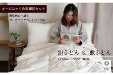 １年中使える　オーガニックふとんシングル２点セット（掛・敷ふとん）【株式会社ハート】 [ATBP003]  寝具 掛け布団 かけぶとん 敷布団 しきぶとん 敷き布団 オーガニックコットン