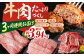 【3回定期便】お肉の定期便 たっぷり牛肉尽くしセット (3ヵ月) 総計約3.94kg 国産 牛肉 すき焼き すきやき 焼肉