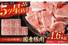 国産 豚肉 切り落とし 約300g×4 約400g×1 総計約1.6kg 豚 切落し 赤身 もも肉 小分け 【(有)山重食肉】 [ATAP050]
