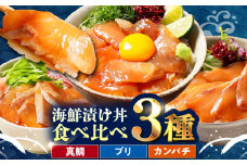 漬け丼の素3種 食べ比べセット (約80g×各種1パック) 【興洋フリーズ株式会社】 [ATBX034] 海鮮 漬け丼 づけどん セット パック 小分け タイ たい 鯛 ブリ ぶり 鰤 カンパチ かんぱち おかず 簡単