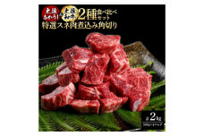 熟成肉 土佐あかうし 土佐和牛2種食べ比べ 特選スネ肉煮込み角切り 約2kg (約500g×各2) 【株式会社LATERAL】 [ATAY087]