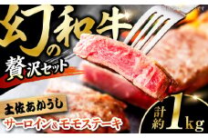 土佐あかうし サーロイン&モモステーキセット　計約1kg【幻の和牛の贅沢セット】【株式会社Dorago】 [ATAM043] 和牛 国産和牛 高知県産 高知市 赤身 お肉 牛肉 赤牛 スピード発送 配送 最速 最短 すぐ届く