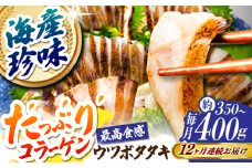 【12回定期便】高知県産 ウツボのタタキ 約350g~400g 総計約4.2kg〜4.8kg 【株式会社 四国健商】 [ATAF142] うつぼ 高知名物 珍味 コラーゲン 高タンパク