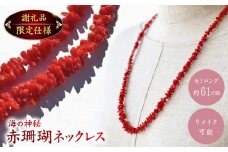 セミロング　ナチュラルフォルム　赤珊瑚ネックレス 【有限会社米沢サンゴ店】 [ATCX001]