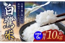 【6回定期便】 新米 R7年度産 農薬節減！ 白鷺米 にじのきらめき 各約10kg 合計約60kg / 高知 米 お米 精米 　【津ノ宮農園】 [ATBV009]