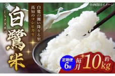 【6回定期便】 新米 R7年度産 農薬節減！  白鷺米 コシヒカリ 各約10kg 合計約60kg / 高知 米 お米 精米 　【津ノ宮農園】 [ATBV015]