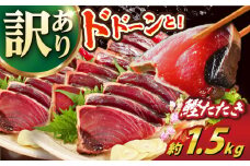 【訳あり】大満足！ カツオたたき 約1.5kg たれ 塩つき 【興洋フリーズ株式会社】 [ATBX026] 訳あり 不揃い 規格外 訳アリ ワケあり 魚介類 魚 お魚 刺身 かつお カツオ 高知 新鮮 たたき タタキ