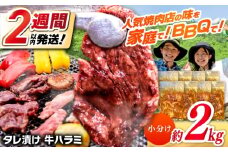 タレ漬け 牛ハラミ 約250g×8パック 計約2kg【焼肉寛十郎】小分け 個包装 味付け タレ たれ 高知県 お肉 牛肉 贅沢 焼き肉 BBQ バーベキュー 訳あり わけあり ワケアリ はらみ [ATDO015]