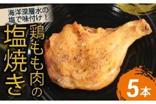 室戸の恵み！海洋深層水の塩で味付け！初音の鶏もも肉の塩焼き【５本】鶏モモ 肉料理 鶏もも塩 海洋深層水仕込み人気 骨付き肉 骨付鳥 イベント パーティー クリスマス