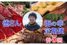 【5回定期便】徳さんオススメ 海の幸の定期便 (カツオのたたき・ネギトロ・ウナギ・伊勢海老) 魚介類 海鮮 鰹 かつお ねぎとろ まぐろ たたき まぐろのたたき 鰻 うなぎ 蒲焼 蒲焼き かば焼き 伊勢えび いせえび イセエビ 冷凍 送料無料 yj038 頒布会