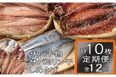 ごちそうサバ３品セット定期便【全１２回】_ 干物 みりん干し しめさば 〆 鯖 サバ 毎月 12回 定期便 頒布会