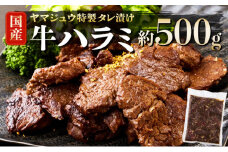ヤマジュウの特製タレ漬け！牛ハラミ肉５００ｇ