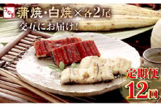 蒲焼き・白焼きを交互にお届け！国産うなぎ２尾【全１２回定期便】 _ うなぎ 鰻 ウナギ 2尾 国産 高知県産 蒲焼き 白焼き かばやき 冷凍 うな重 ひつまぶし タレ ランキング 人気 12回 定期便 頒布会