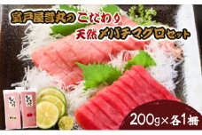 こだわりの天然メバチマグロセット　メバチマグロ中トロ赤身各1柵