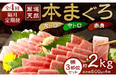 厳選天然本まぐろ大トロ・中トロ・赤身【 定期便 全４回 隔月 お届け 】天然まぐろ 天然マグロ まぐろ 鮪 刺身 お刺身用 ２カ月に１回 サク 柵 スライス 切り落とし   高知 室戸 冷凍 瞬間冷凍 小分け 便利 74,000円 頒布会
