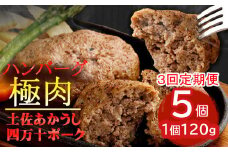 土佐あかうしと四万十ポークのハンバーグ５個セット【３回定期便】 頒布会