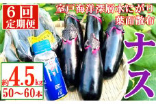 【定期便6回発送】農家直送　土佐の美味茄子の新鮮ナス　４．５kg　（室戸海洋深層水にがり使用） 野菜 なす ナス 常温 小袋 国産 夏野菜 茄子 小分け 旬 90000円 高知 頒布会
