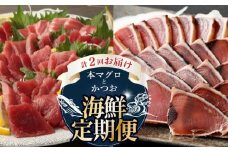 【 全2回定期便 】本マグロ と カツオ の 定期便 海鮮 鮪 鰹 定期 セット まぐろ カツオのたたき 本マグロ 中トロ 赤身 刺身 海鮮 鰹 小分け 冷凍 魚 海産物 魚介類 高知県 まぐろたたき 鮪 藁焼き わら焼き タカシン定期便 海鮮定期便 頒布会