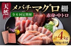 【 6回定期便 】 天然 マグロ 中トロ 赤身 柵 680gセット サク さく メバチ 天然まぐろ マグロ 鮪 まぐろ 100% 冷凍 刺身 海鮮 丼 刺し身 小分け 高知 室戸 12000円