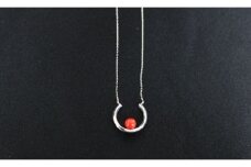 赤珊瑚丸玉と馬蹄デザインのペンダント アクセサリー ペンダント ジュエリー 珊瑚 赤珊瑚