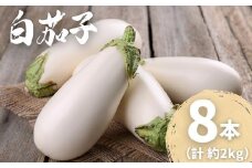  農家直送 白茄子 土佐の美味茄子の新鮮ナス 8本 2kg 野菜 なす ナス 常温 小袋 国産 夏野菜 茄子 小分け 旬 高知