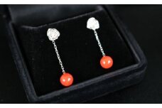 赤サンゴ ぶら下がりピアス アクセサリー ピアス ジュエリー 珊瑚 赤珊瑚 