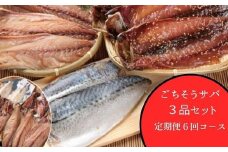 【選べる定期便 6回or12回】干物 サバ 鯖 さば ごちそうサバ3品セット 片身干物4枚 みりん干し4枚 しめさば2枚 計10枚 冷凍 詰め合わせ 惣菜 ご飯のお供 晩酌 酒の肴 BBQ ギフト 高知県室戸市