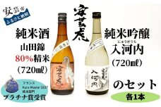 8.-（6）安芸虎純米吟醸入河内・安芸虎純米酒山田錦80％セット　720ml