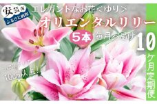 89-03 ユリ（オリエンタルリリー）5本×10ヶ月 毎月お届け 9～6月