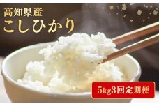 【令和7年産】 米 こしひかり 5kg 定期便 3ヶ月 計 15kg お米 白米 精米 新米 コシヒカリ 産地直送 ごはん ご飯 高知県産 弁当 おにぎり 料理 高知県安芸市