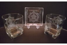 坂本龍馬　家紋グラスセット（2）【コップ 食器 日用品 ガラス 竜馬 坂本竜馬 ギフト 人気 おすすめ  高知県 南国市】