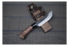 土佐鍛 和式ソロキャンプ120【黒槌目】 [土佐オリジナル白鋼/刃厚4.5mm/鞘オイルステン皮バンド]【ナイフ アウトドア キャンプ グッズ 人気 おすすめ  高知県 南国市】