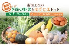 【2ヶ月に1回お届け 全6回コース】南国土佐の季節野菜と卵（ゆずたま）の詰め合わせセット | 定期便 セット 詰め合わせ 旬 やさい たまご 卵 柚子 ゆず ゆずたま 農家直送 人気 高知県 南国市