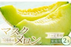 【3回定期便】家庭用 メロン 2玉 | 定期便 マスクメロン 2個 フルーツ 果物 厳選 高級 青肉メロン 人気 デザート ギフト プレゼント 贈り物 くだもの 旬 お取り寄せ 訳アリメロン 甘い 青肉 メロン 高糖度メロン 先行予約 訳あり 産地直送メロン 訳ありメロン 高知県 南国市