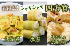 四方竹 食べ比べセット 土佐煮 水煮 炊き込みご飯の素 各3 合計9パック シャキシャキ 食感 珍味 季節 特産 珍しい 柔らか 筍 タケノコ 竹の子 煮物 おでん サラダ 和え物 天ぷら キンピラ お寿司 高知県 南国市