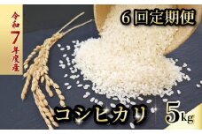 【お米定期便】 【6回】 令和7年度 コシヒカリ 数量限定 各5キロ 米 コメ 減農薬栽培 お米 精米 早場米 新米 ご飯 おにぎり こめ 白米 低化学肥料 高知県 南国市