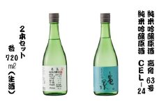 2本セット 純米吟醸原酒 高育63号 720ml(生酒) やや辛口 純米吟醸生原酒 CEL-24 720ml (生酒) 甘口 日本酒 お酒 亀泉酒造 お取り寄せ ご当地 地酒 美味しい おいしい 冷蔵 配送